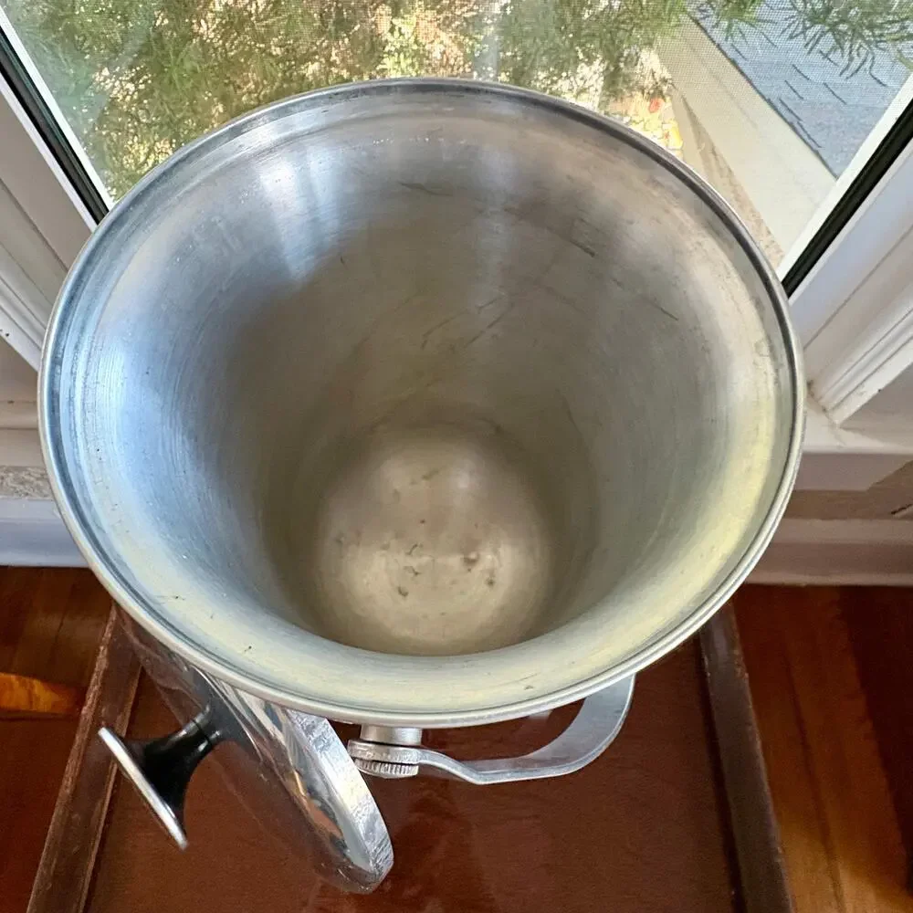 Vintage Italian Aluminum Champagne Ice Bucket Large Barware